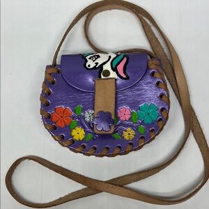Kids Purple and Tan Unicorn Bag